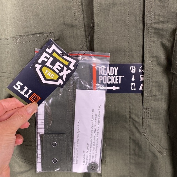 5.11 Tactical Men's Flex-tac TDU Green Ripstop Short Sleeve Shirt size XL - Picture 5 of 12